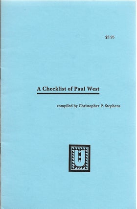Item #400516 A Checklist of Paul West. Christopher P. Stephens