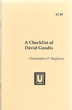 Item #400529 A Checklist of David Goodis. Christopher P. Stephens
