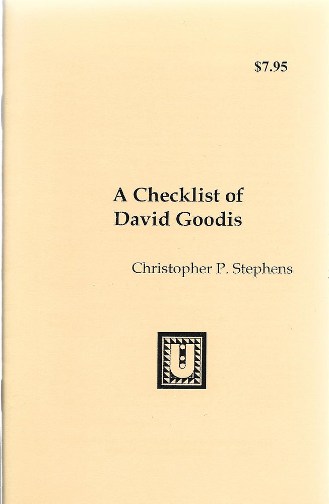Item #400529 A Checklist of David Goodis. Christopher P. Stephens.