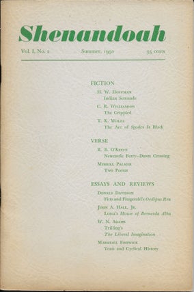 Shenandoah. Spring 1950. Vol 1, No 1.
