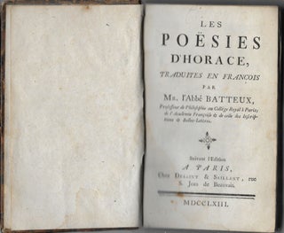 Les poësies d'Horace, traduites en françois par l'abbé Batteux.