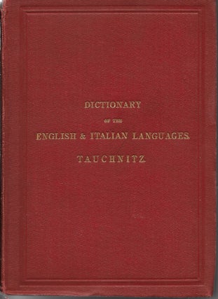 Item #403232 A New Pocket Dictionary of the English and Italian Languages: Nuovo Dizionario...