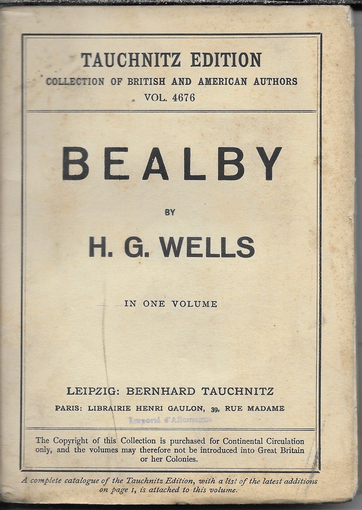 Item #403333 Bealby. H. G. Wells.