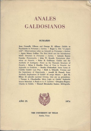 Item #403568 Anales Galdosianos 1974. Año IX