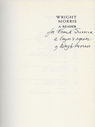 Wright Morris: A Reader.