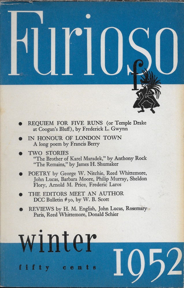 Item #403895 Furioso, Winter 1952: Volume VII, Number 1. Reed Whittemore, Liane Elledge et. al.