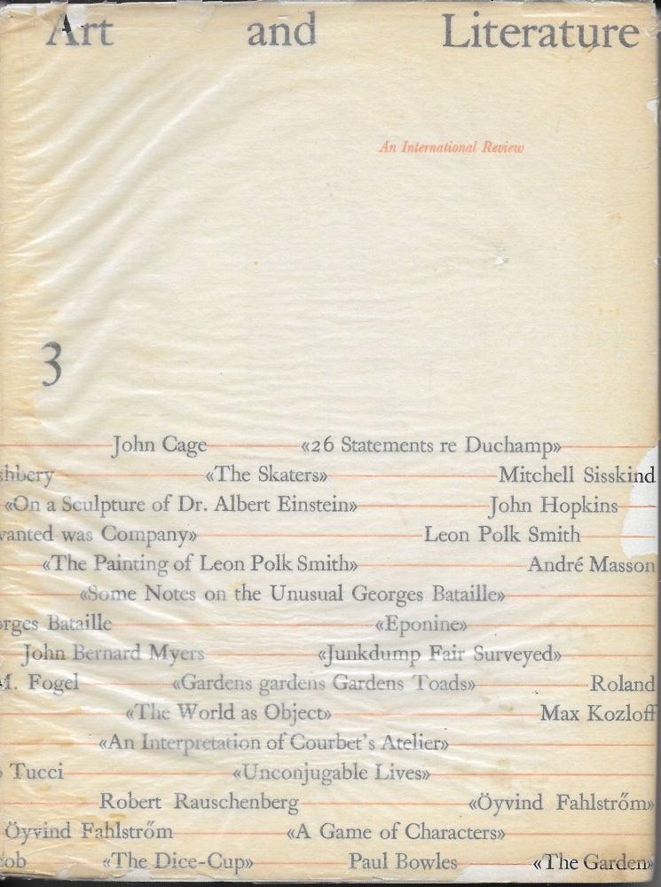 Item #403962 Art and Literature: An international Review 3, Autumn-Winter 1964. John Ashbery.
