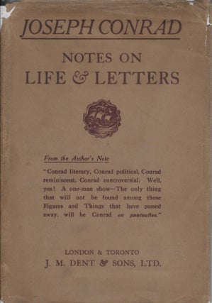 Item #404127 Notes on Life & Letters. Joseph Conrad