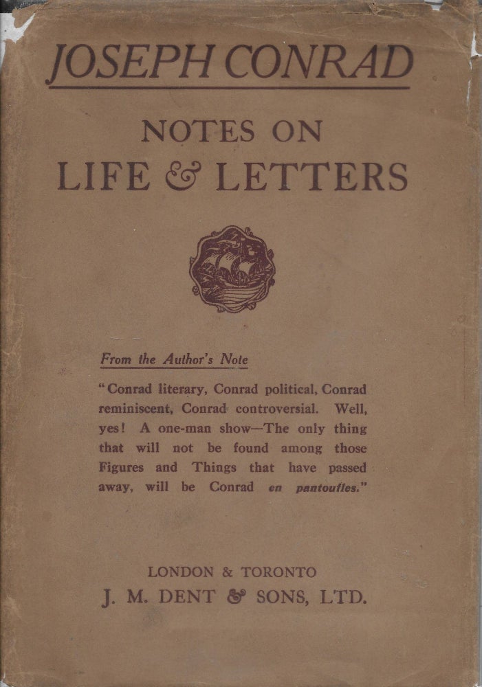 Item #404127 Notes on Life & Letters. Joseph Conrad.