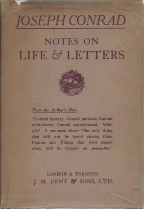 Item #404158 Notes on Life & Letters. Joseph Conrad