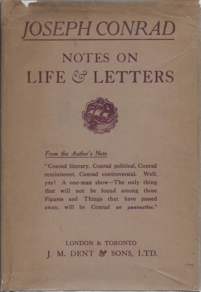 Item #404158 Notes on Life & Letters. Joseph Conrad.