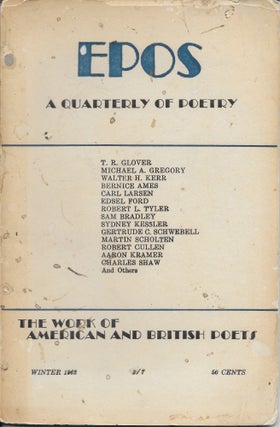 Item #404326 Epos: A Quarterly of Poetry. Winter 1962 [Vol 14, No 2]. Will Tullos, Evelyn Thorne