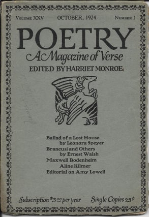 Item #404495 Poetry" A Magazine of Verse, October 1924, Vol XXV No 1. Harriet ed Monroe