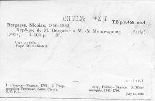 Réplique de M. Bergasse à M. de Montesquiou.