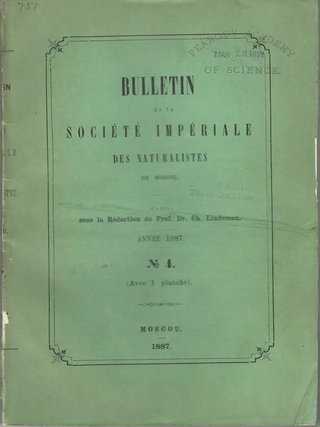 Bulletin de la Societe Imperiale des Naturalistes de Moscou. Nouvelle serie, Tome 1, No 4