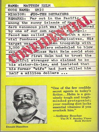 The Betrayers. (Matt Helm #10).